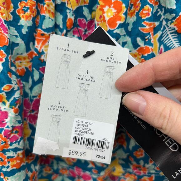 NEW Lane Bryant Convertible Off Shoulder Maxi Dress Plus Size 22/24 Floral Long - Picture 7 of 7